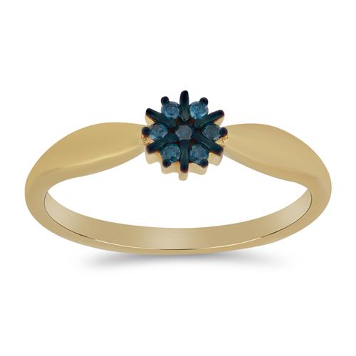 BUY REAL BLUE DIAMOND GEMSTONE RING IN GOLD PLATED 